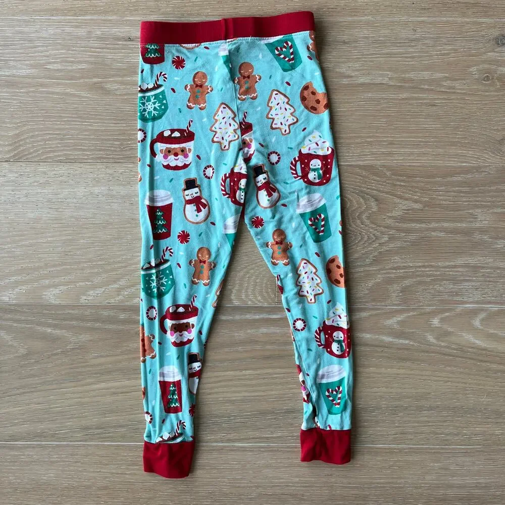 Little Sleepies Bamboo Holiday Gingerbread Mug Print Pajama Pants 3T